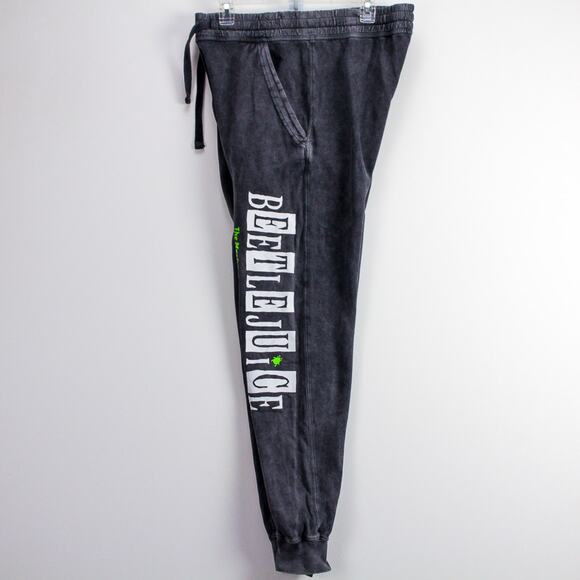 Beetlejuice Joggers Men’s Medium Relaxed Fit Charcoal Graphic Print Broadway - Picture 5 of 10